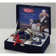 Kütahya Porselen Atatürk Pembe Kahve Fincan Takımı