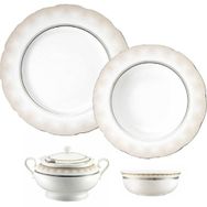 Kütahya Porselen Bone 9282 Olympos 62 Parça Desenli Yemek Takımı