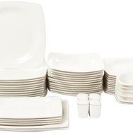 Kütahya Porselen Bone Mare 50 Parça 12 Kişilik Platin Yemek Takımı
