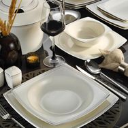 Kütahya Porselen Bone Mare 62 Parça 1079020 Desenli Yemek Takımı