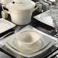 Kütahya Porselen Bone Mare 62 Parça 1136420 Desenli Yemek Takımı