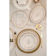 Kütahya Porselen Bone Olympos Damask 68 Parça 12 Kişilik Yemek Takımı