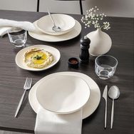 Kütahya Porselen Bone Soho 24 Parça Mat Platin Yemek Takımı