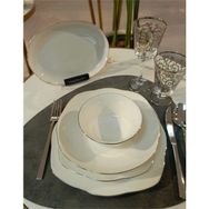 Kütahya Porselen Bone Vilya 51 Parça Platin Fileli Yemek Takımı