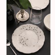 Kütahya Porselen Leaves Silver Bone Olympos 56 Parça 12 Kişilik Yemek Takımı