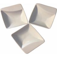 Kütahya Porselen Tavola 7 cm Mini Kare Kaşık 3'lü Sosluk Reçellik Kahvaltı Tabağı