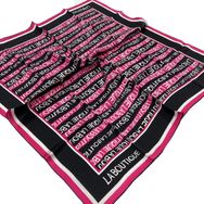 La Boutique 1631-07 Pembe Harf Desenli Sura İpek Eşarp