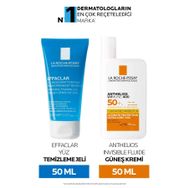 La Roche-Posay Yüz Bakım Seti-50 ml Anthelis Uvmune Fluid Yüz Güneş Kremi&Effaclar Yüz Yıkama Jeli