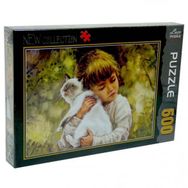 Laço Çocuk ve Kedi Portre 500 Parça Puzzle