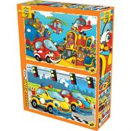 Laço Kids 35-60 Parça LC7331 Sevimli Taşıtlar 2in1 Puzzle