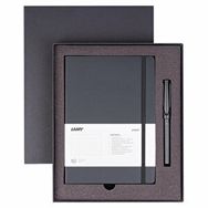 Lamy B3S-317 Yumuşak Kapak Defter A5 96 Yaprak Çizgili Siyah ve Safari Mat Siyah Roller Kalem