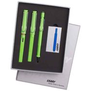 Lamy SFR-3EL Safarı Kadife Elma Yeşili Dolma Kalem & Tükenmez Kalem & Versatil Kalem Seti