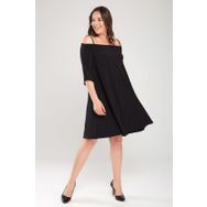 Laranor 17LB9090 Siyah Madonna Yaka İp Askılı Kadın Elbise