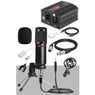 Lastvoice BM800GP Pak Condenser Mikrofon Phantom Power Mini Tripod Ses Kartı
