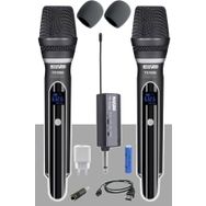 Lastvoice TX-102E Çok Amaçlı Uhf Telsiz Kablosuz Çiftli El Mikrofon