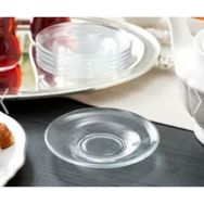Lav Klasik 6lı Cam Çay Tabağı Yuvarlak Tabak 20020