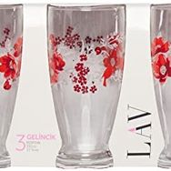 Lav LV-ROM396SB2992AD 3'lü Paket Gelincik Meşrubat Bardağı