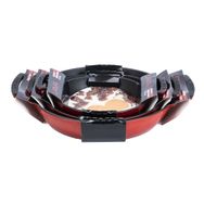 Lava 16x20x24 cm Kırmızı Cam Kapaklı 3'lü Sahan Seti