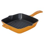 Lava 20x20 cm Turuncu Döküm Kare Yekpare Saplı Izgara Tava