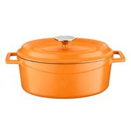 Lava 21x27 cm Parlak Siyah Taban Mat Turuncu Döküm Oval Tencere