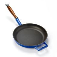 Lava 24 cm Ahşap Saplı Mavi Döküm Kızartma Tavası