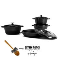 Lava 4X New Heritage Serisi Siyah Döküm Demir Tencere Seti