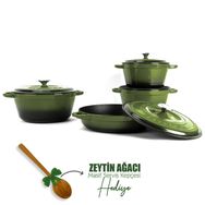 Lava 4X New Heritage Serisi Yeşil Döküm Demir Tencere Seti