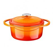 Lava Çap 24 cm Turuncu Döküm Yuvarlak Tencere