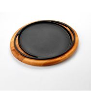 Lava Döküm 28 cm Ahşap Altlıklı Saç Tava