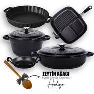 Lava Döküm 5X New Heritage Serisi Siyah Döküm Demir Tencere ve Tava Seti