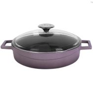 Lava Döküm Çok Amaçlı Glaze Serisi Çap 28 cm Mor Yayvan Tencere