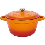 Lava Döküm Demir Kapak New Heritage Serisi Çap 24 cm Turuncu Döküm Yuvarlak Tencere