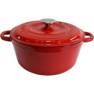 Lava Döküm Demir Kapak New Heritage Serisi Çap 26 cm Kırmızı Döküm Yuvarlak Tencere