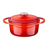 Lava Döküm Kırmızı Yuvarlak 24 cm Tencere