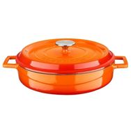 Lava Edition Serisi Yekpare Kulplu 32 cm Döküm Demir Turuncu Çok Amaçlı Yayvan Tencere