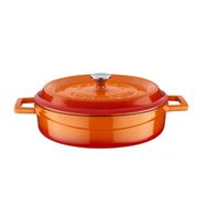 Lava Glaze Yayvan 24 cm Turuncu Döküm Demir Tencere