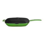 Lava Grill 28x28 cm Metal Saplı Cam Kapaklı Yeşil Grill Tava