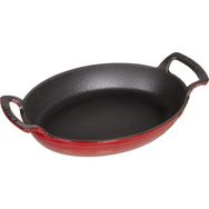 Lava Kırmızı 23x17 cm Metal Oval Kuplu Döküm Tava