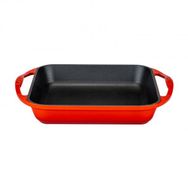 Lava Kırmızı 26x26 cm Döküm Kulplu Kare Kızartma Tavası