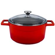 Lava LvYTc24K3R Glaze Kırmızı 24 cm Yuvarlak Döküm Demir Tencere
