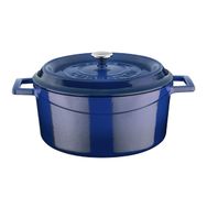 Lava Mavi Metal Döküm 24 cm Yuvarlak Tencere