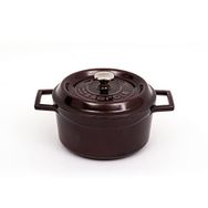 Lava Metal Premium Serisi 20 cm Majolik Mor Döküm Yuvarlak Tencere