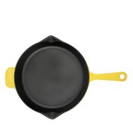 Lava Metal Saplı 28 cm Parlak Siyah Taban Mat Sarı Döküm Izgara Tava