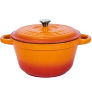Lava New Heritage Serisi 24 cm Döküm Döküm Demir Kapak Yuvarlak Turuncu Tencere