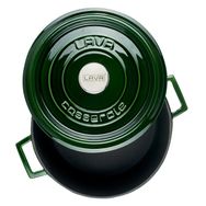 Lava Premium Döküm 28 cm Majolik Çok Amaçlı Yeşil Yuvarlak Tencere