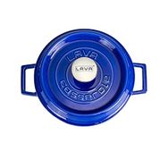 Lava Premium Serisi Majolik Mavi 24 cm Döküm Yuvarlak Tencere