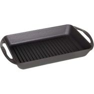 Lava Siyah 22x32 cm Metal Dikdörtgen Metal Kulplu Izgara Döküm Tava