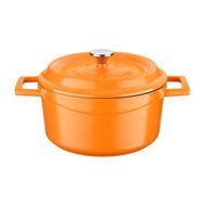 Lava Trendy Kapak Mat Kırmızı 24 cm Döküm Demir Spring Yuvarlak Tencere
