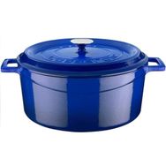 Lava Trendy Mavi Yuvarlak 32 cm Döküm Tencere