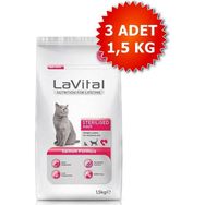 Lavital 1.5 kg 3 Adet Kısır Somonlu Yetişkin Kedi Maması